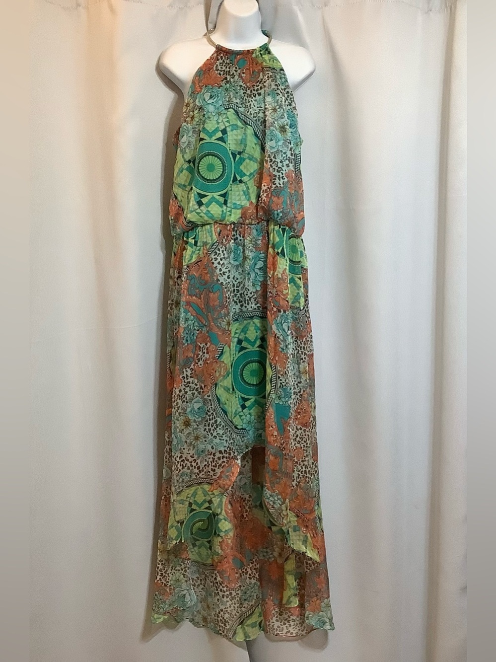Laundry by Shelli Segal Dress Women’s Size 12 Chiffon High Low Halter